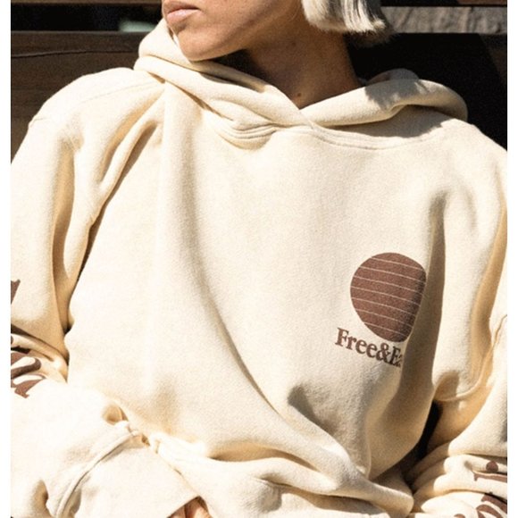 Free People Free & Easy Three Palms Heavy Fleece Hoodie in Natural Size XS - Picture 6 of 6